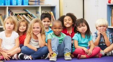 Elementary school children in a classroom.
